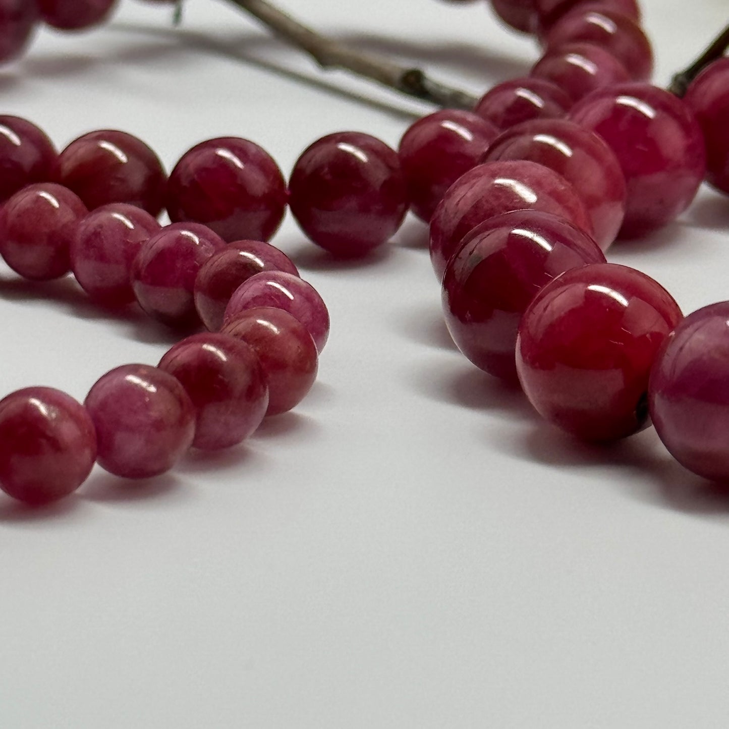 Rare Rhodonite Bracelet – Natural Pink Gemstone Jewelry