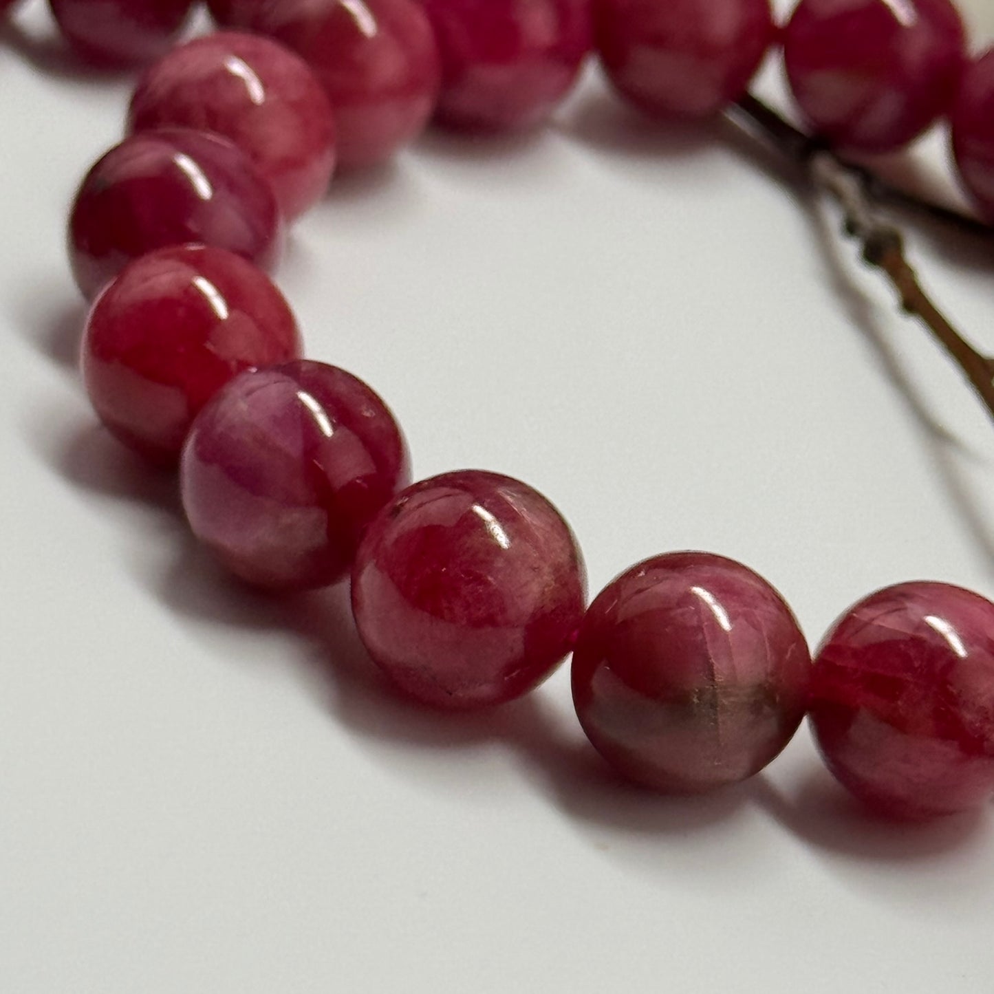 Rare Rhodonite Bracelet – Natural Pink Gemstone Jewelry