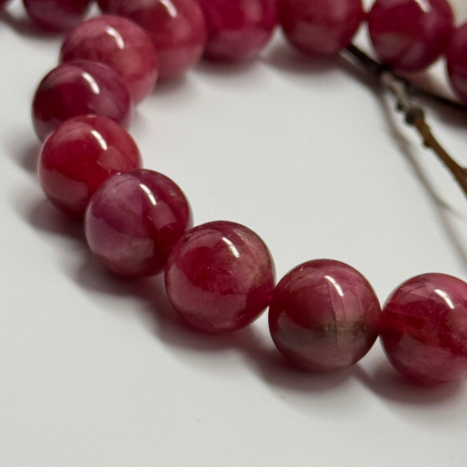 Rare Rhodonite Bracelet – Natural Pink Gemstone Jewelry