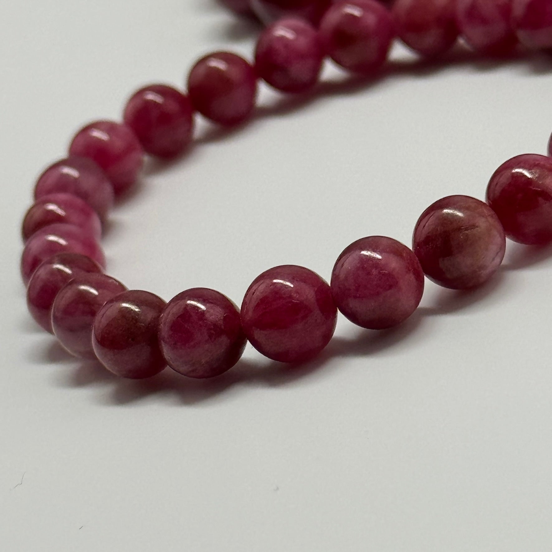 Rare Rhodonite Bracelet – Natural Pink Gemstone Jewelry