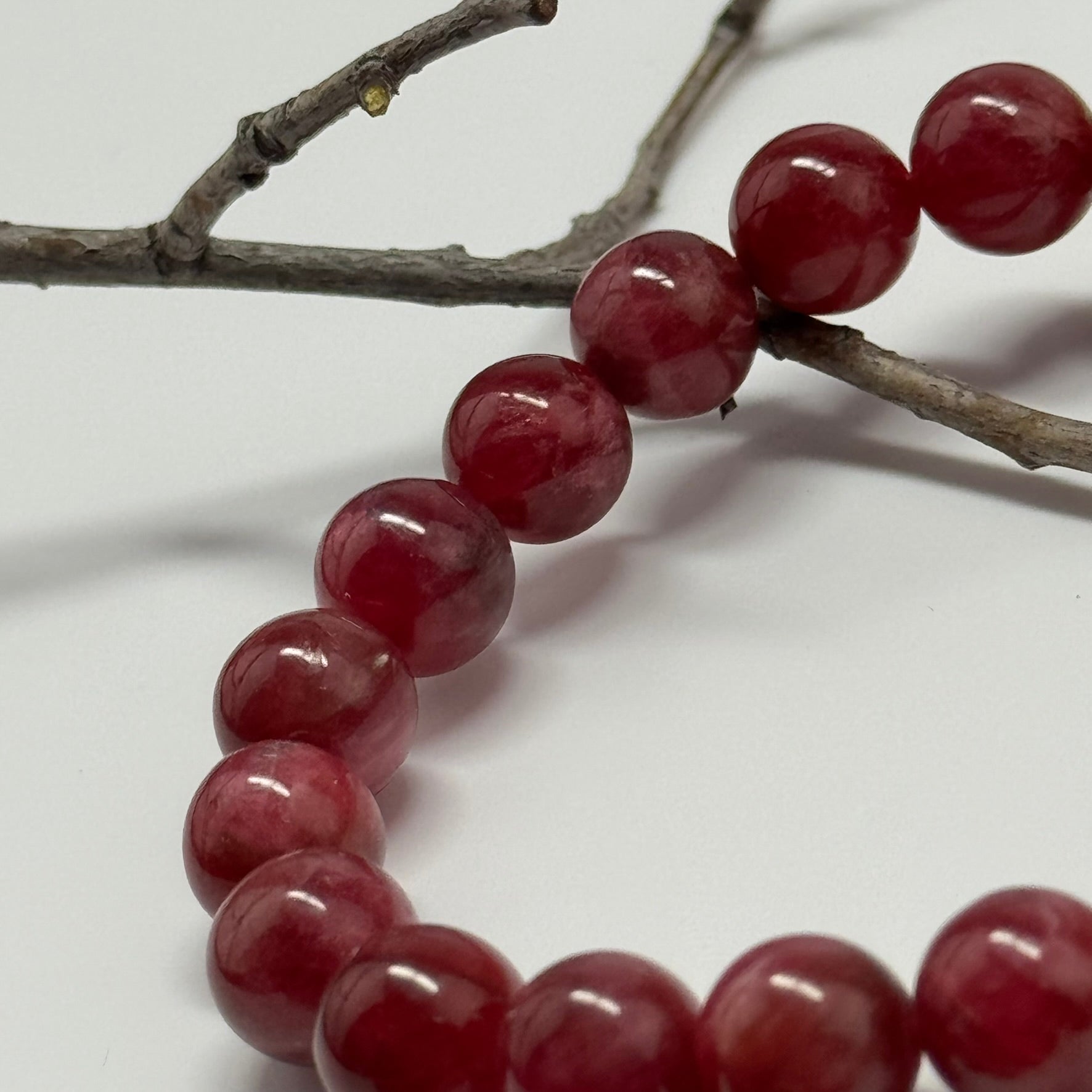 Rare Rhodonite Bracelet – Natural Pink Gemstone Jewelry