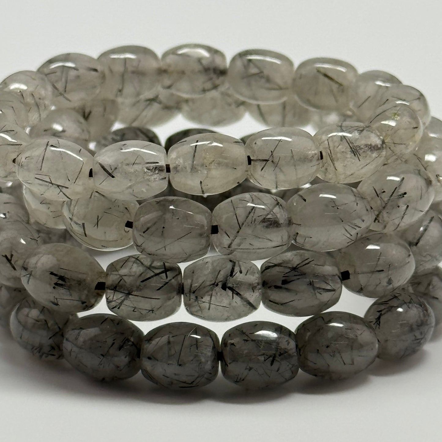 Tourmalinated Quartz Bracelet – Natural Golden Needle Gemstone