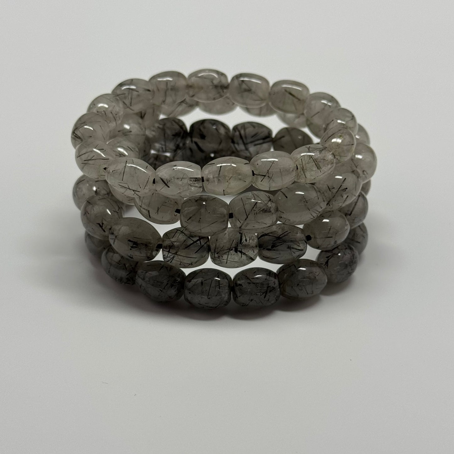 Tourmalinated Quartz Bracelet – Natural Golden Needle Gemstone