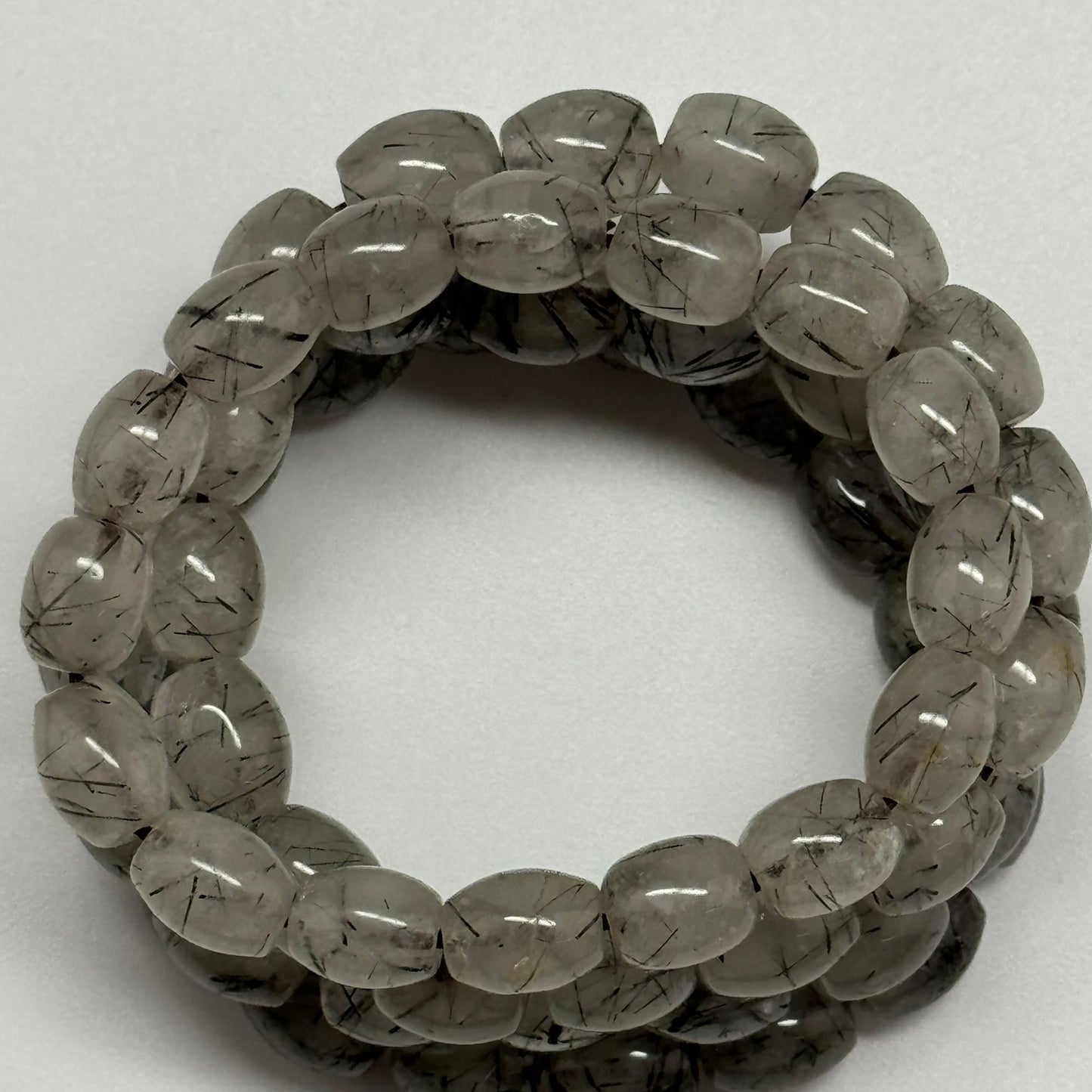 Tourmalinated Quartz Bracelet – Natural Golden Needle Gemstone