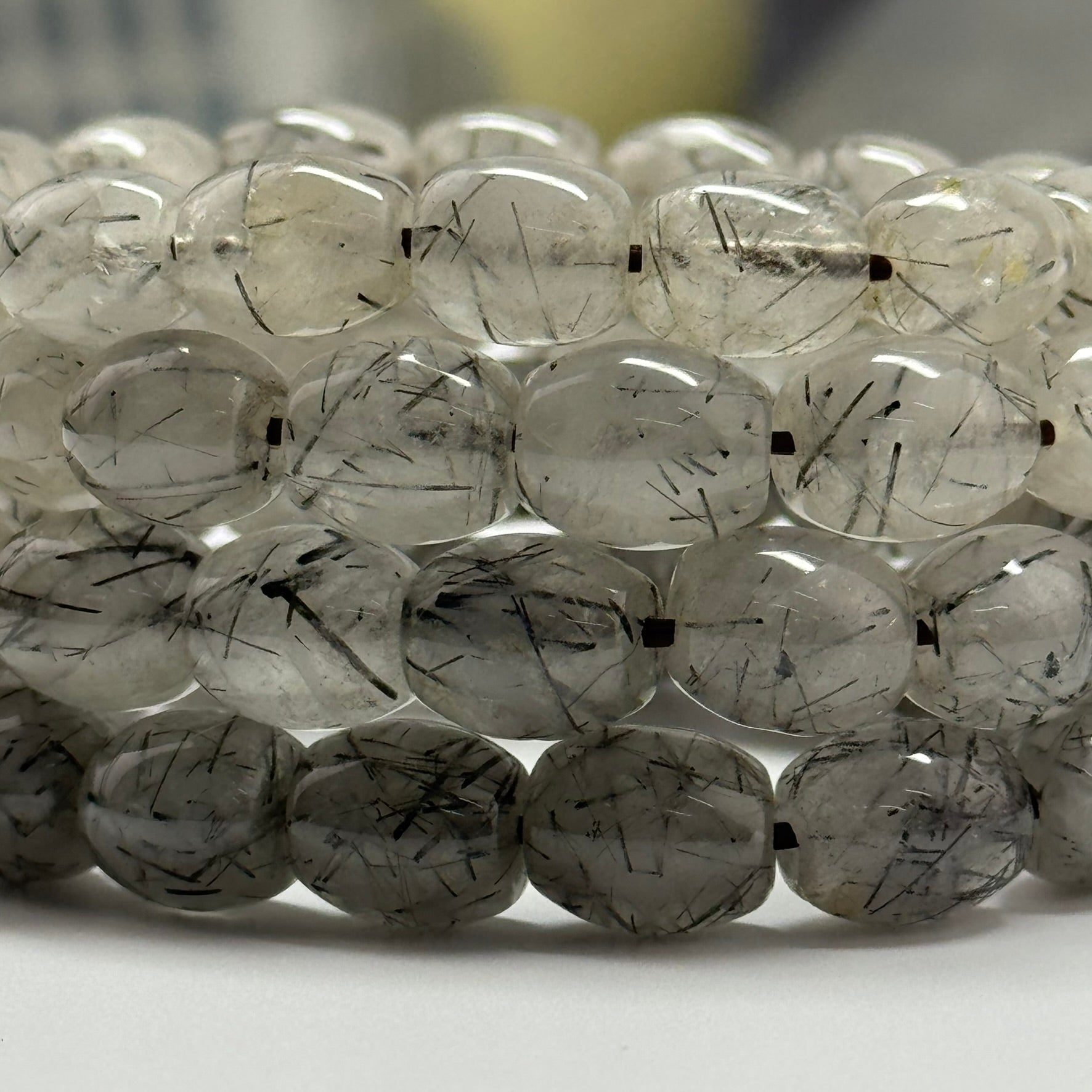 Tourmalinated Quartz Bracelet – Natural Golden Needle Gemstone