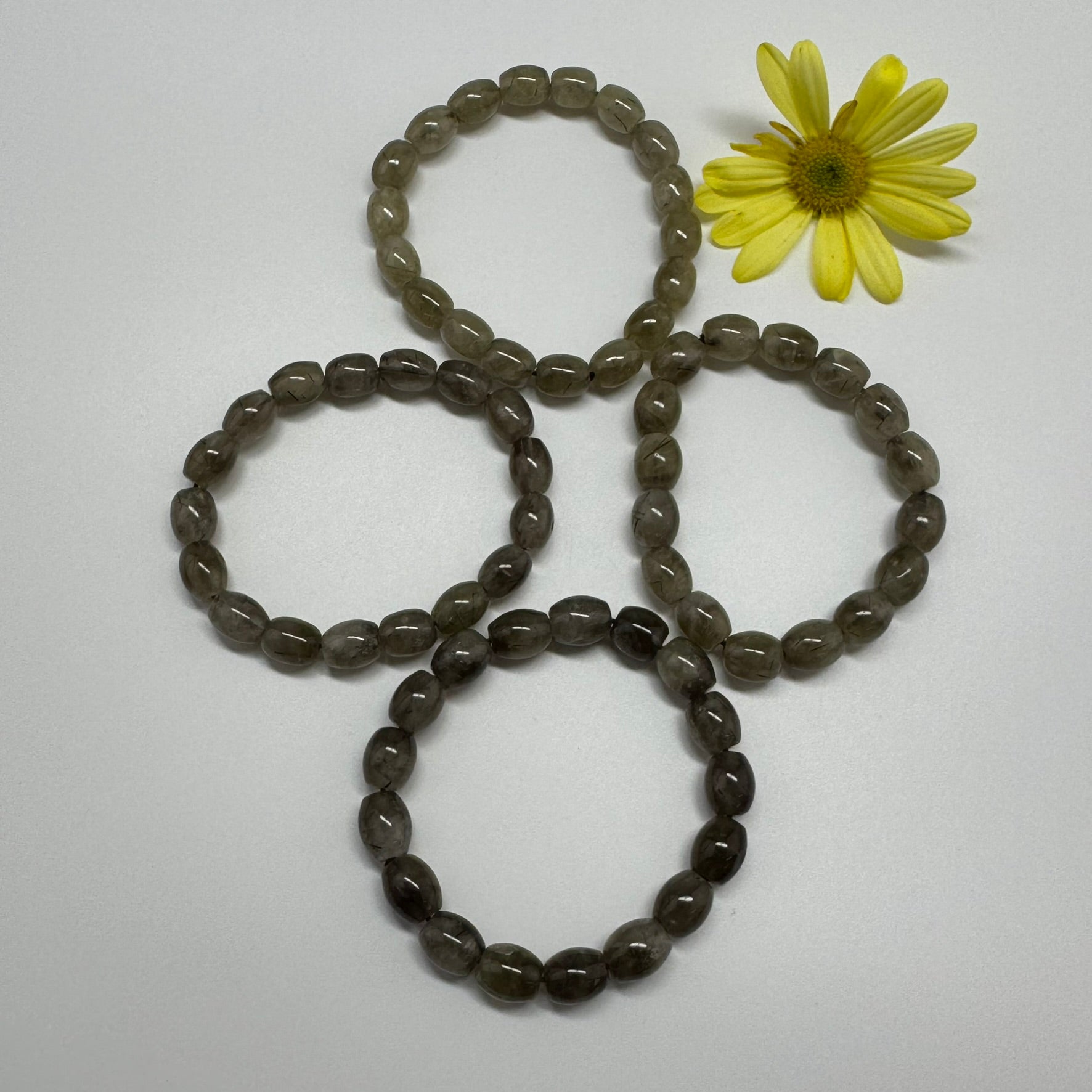 Tourmalinated Quartz Bracelet – Natural Golden Needle Gemstone