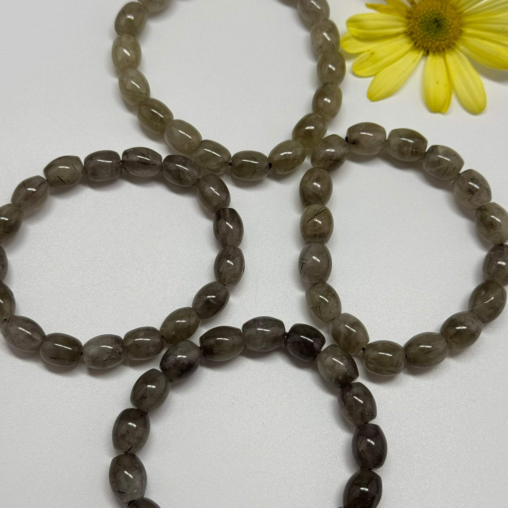 Tourmalinated Quartz Bracelet – Natural Golden Needle Gemstone