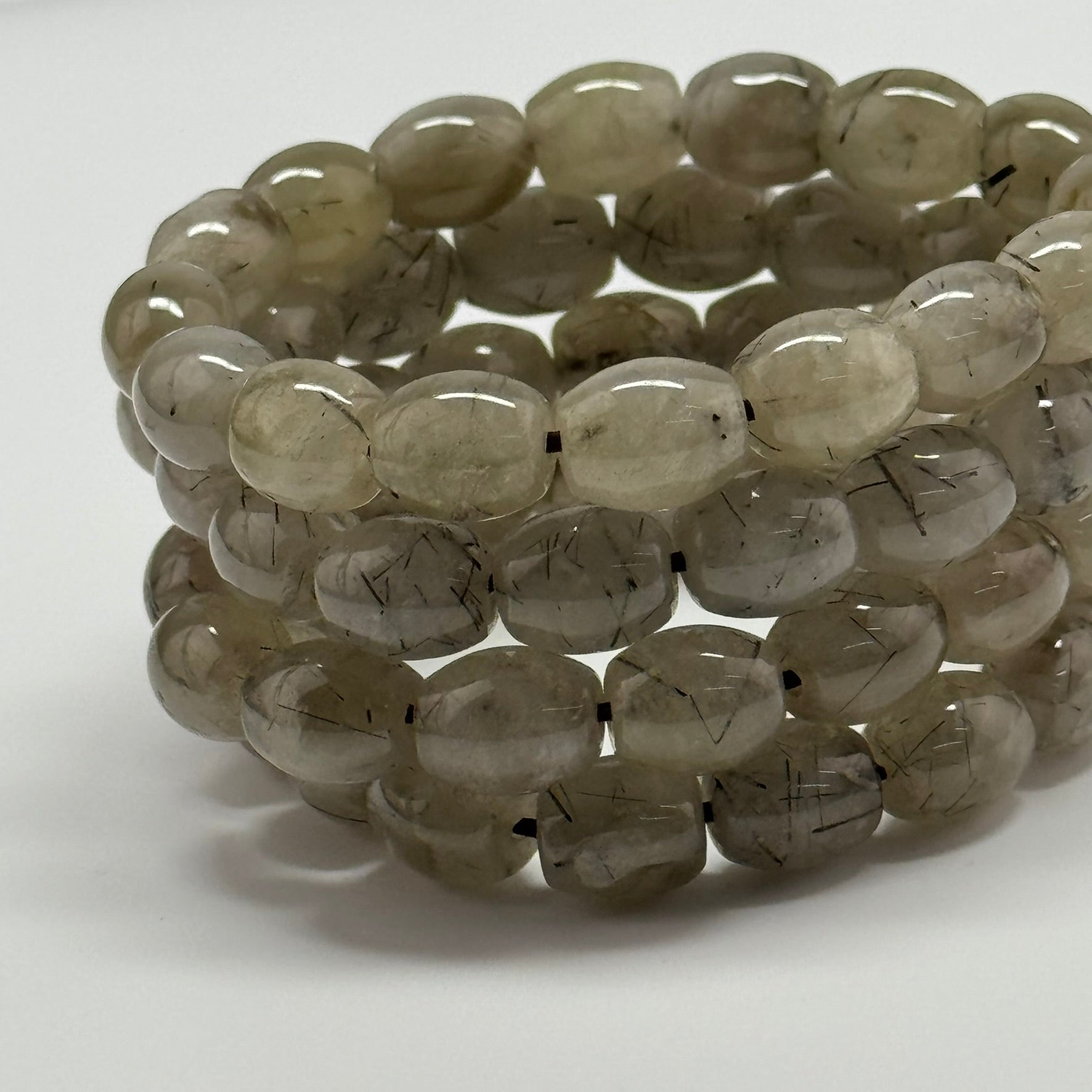 Tourmalinated Quartz Bracelet – Natural Golden Needle Gemstone
