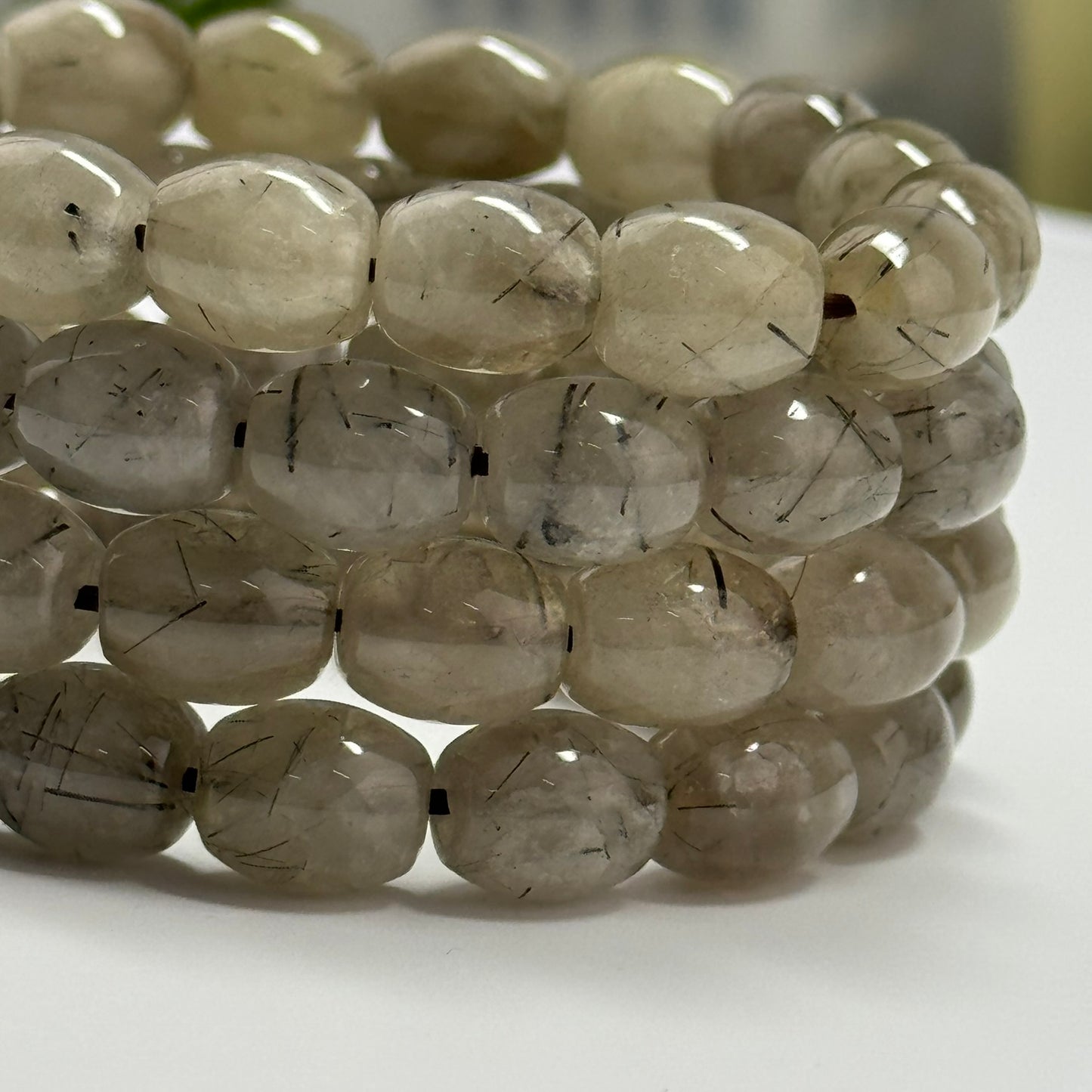 Tourmalinated Quartz Bracelet – Natural Golden Needle Gemstone