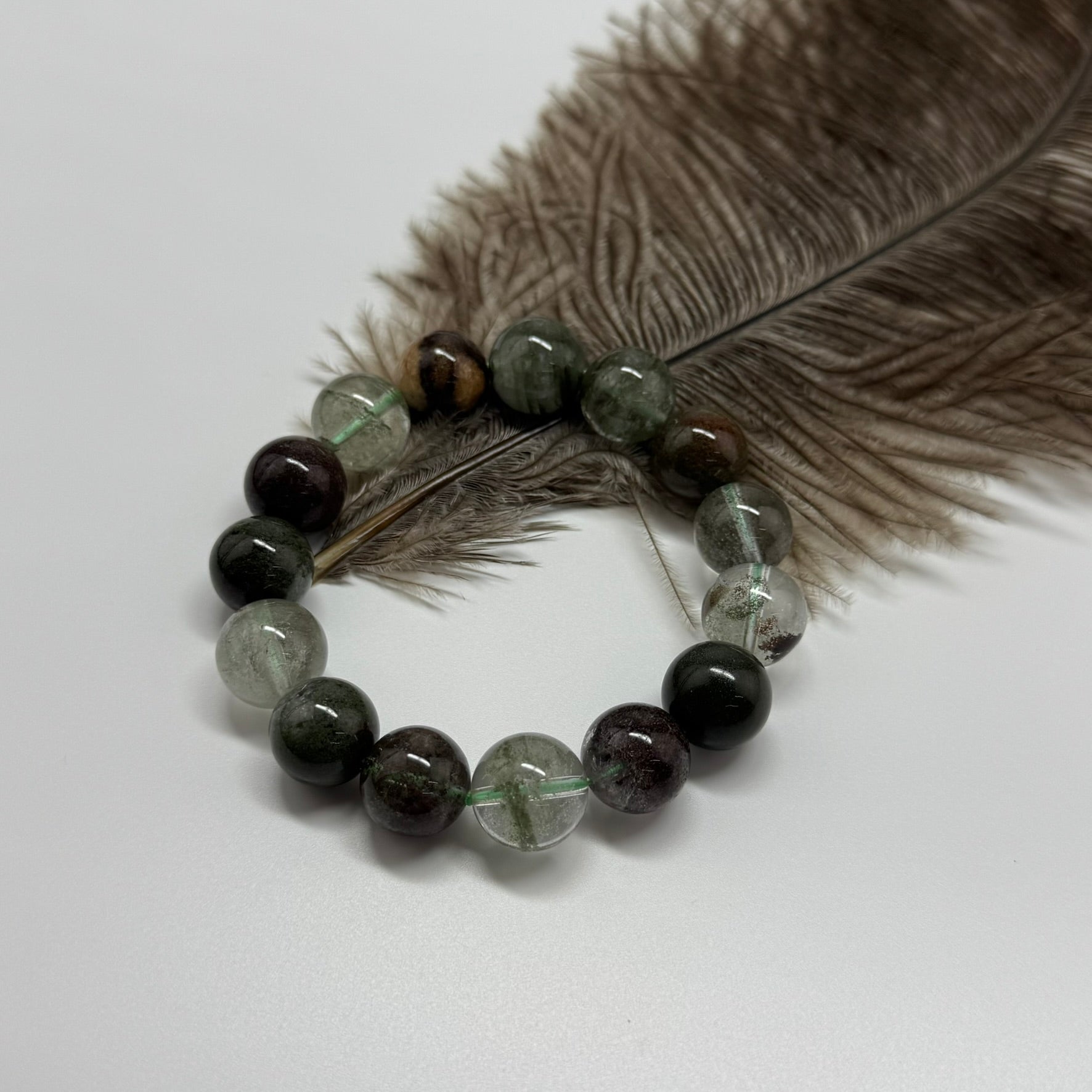 Lodolite Quartz Bracelet – Natural Garden-Included Gemston