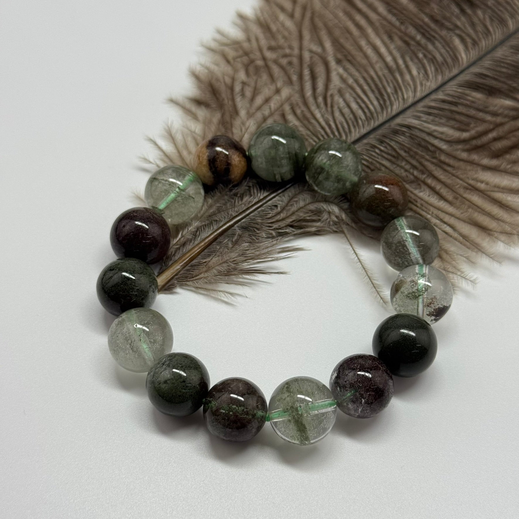 Lodolite Quartz Bracelet – Natural Garden-Included Gemston
