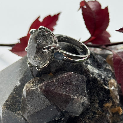 Sacred Seven with Sapphire Ring – 925 Sterling Silver – AAA Quality