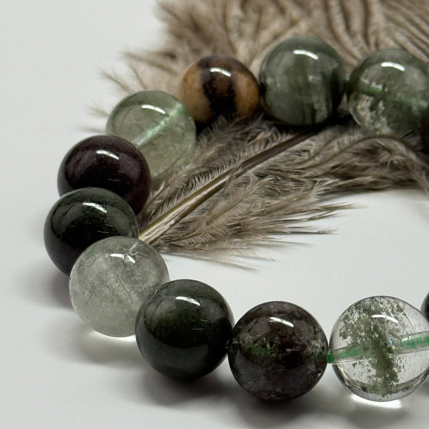 Lodolite Quartz Bracelet – Natural Garden-Included Gemston