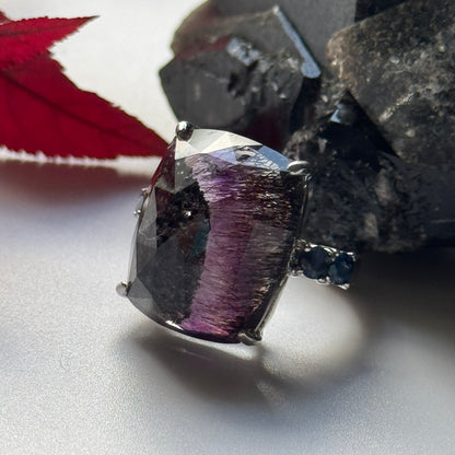 Sacred Seven with Sapphire Ring – 925 Sterling Silver – AAAAA Quality