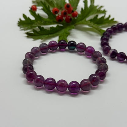 Purple Fluorite Bracelet – Natural Gemstone Jewelry