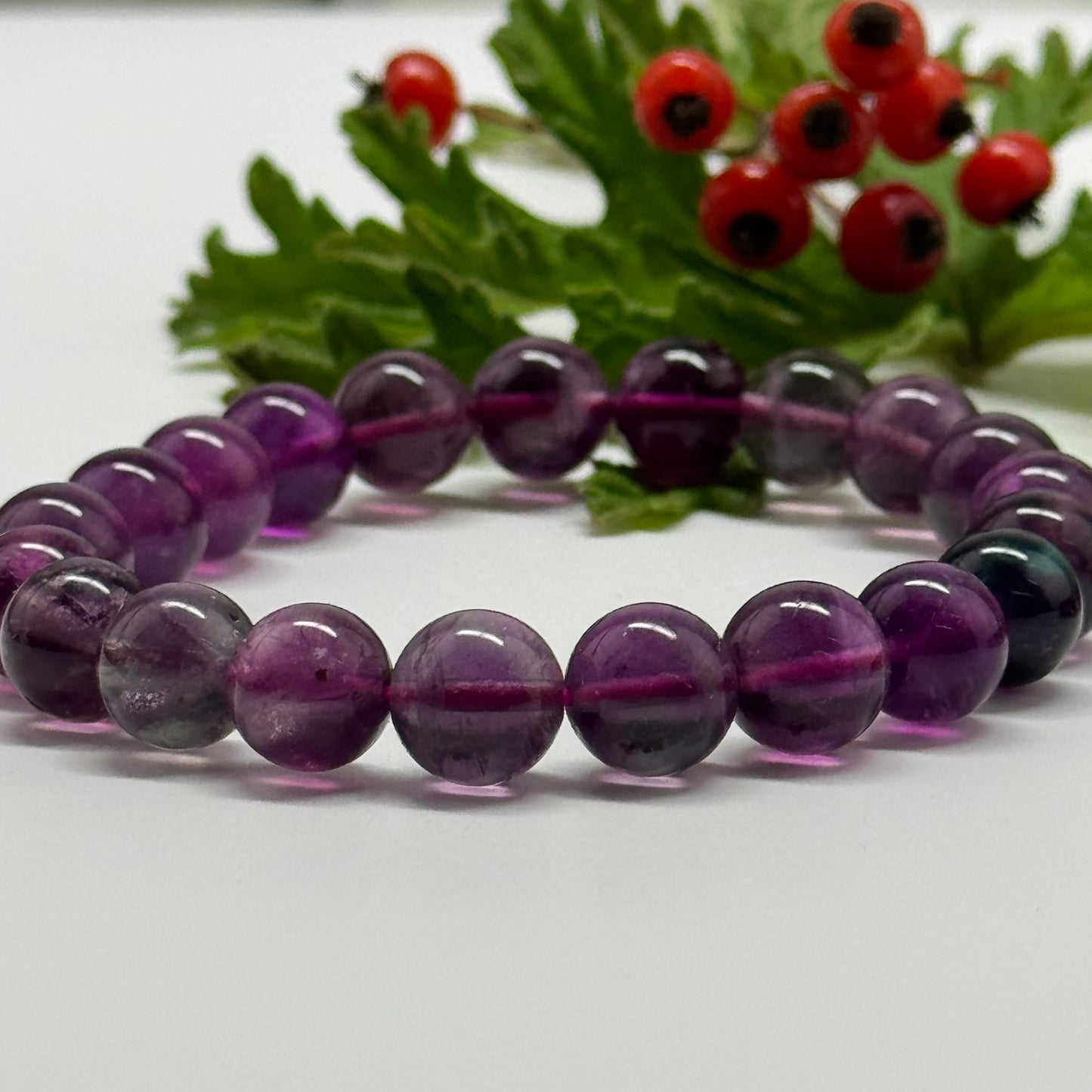 Purple Fluorite Bracelet – Natural Gemstone Jewelry