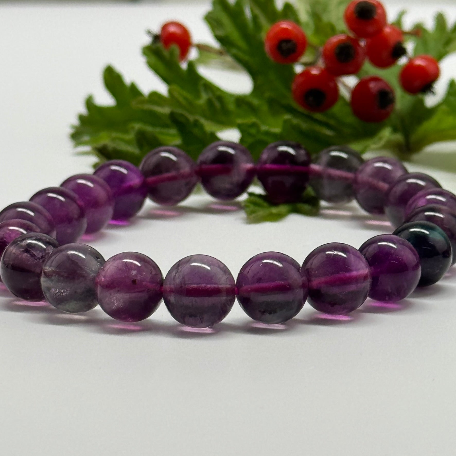 Purple Fluorite Bracelet – Natural Gemstone Jewelry
