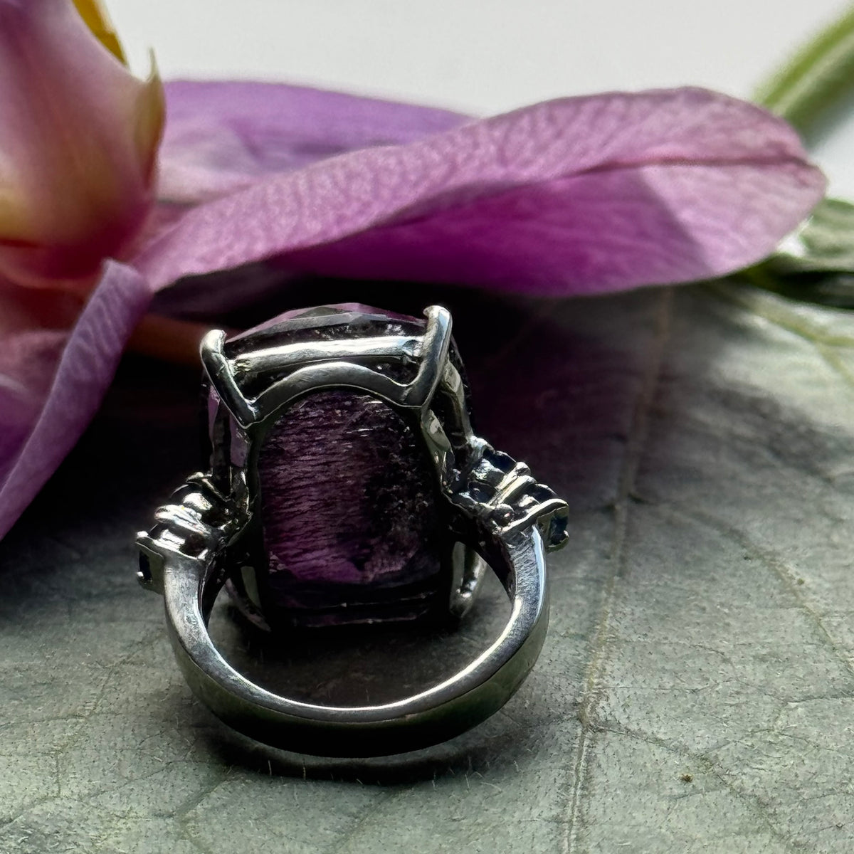 Sacred Seven with Sapphire Ring – 925 Sterling Silver – AAAAA Quality