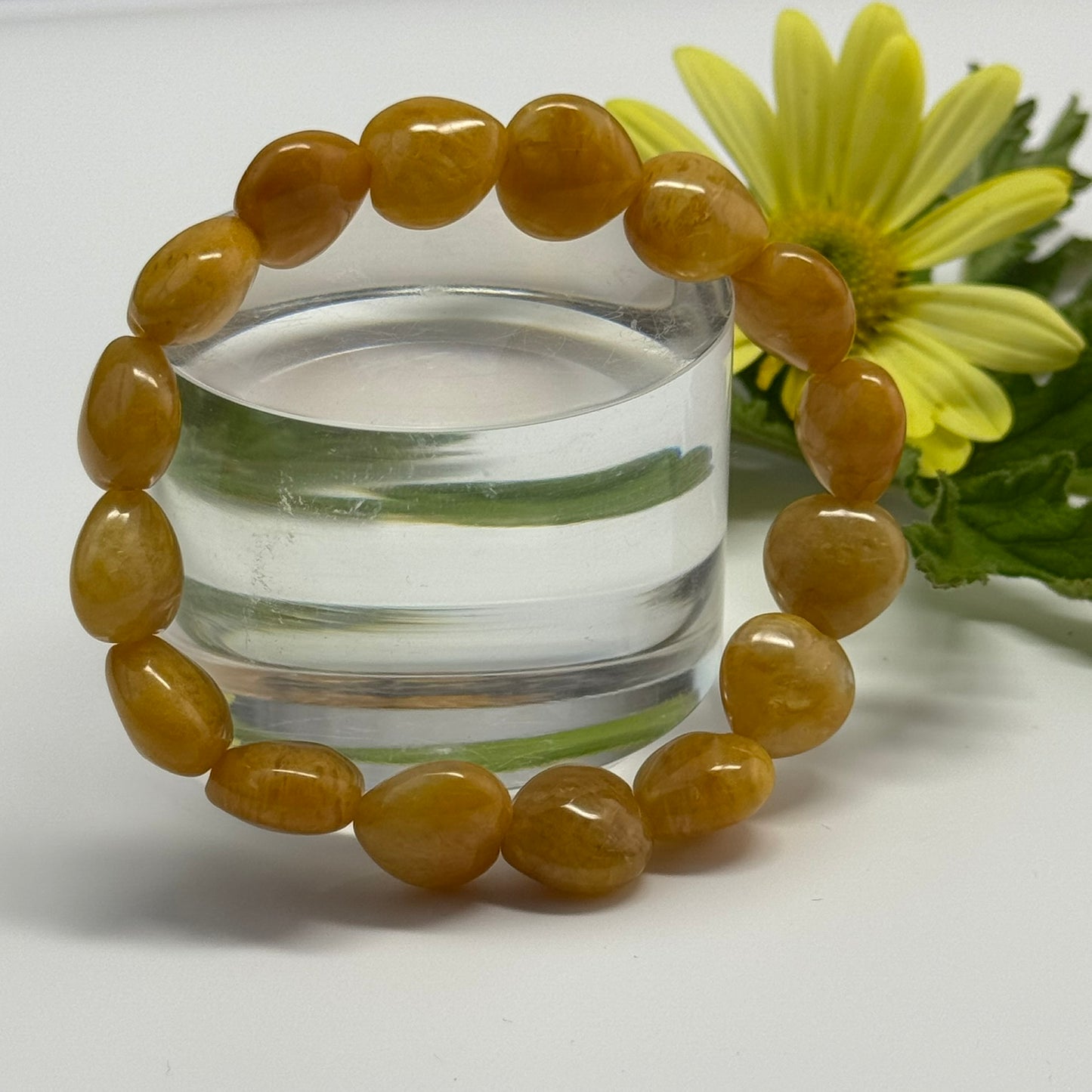 Yellow Quartz Bracelet – Heart-Shaped Natural Gemstone