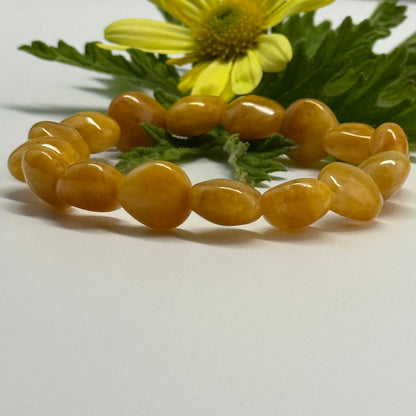 Yellow Quartz Bracelet – Heart-Shaped Natural Gemstone
