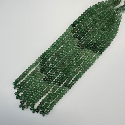 Green Strawberry Quartz Polished Rondelle Gemstone Beads (AA Quality)