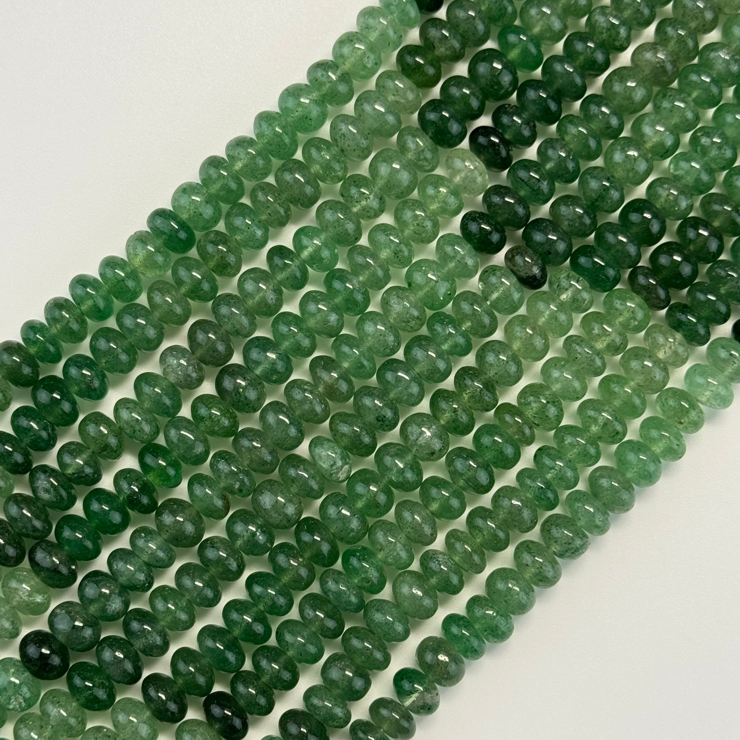 Green Strawbeery Quartz Polished Rondelle Gemstone Beads (AA Quality)