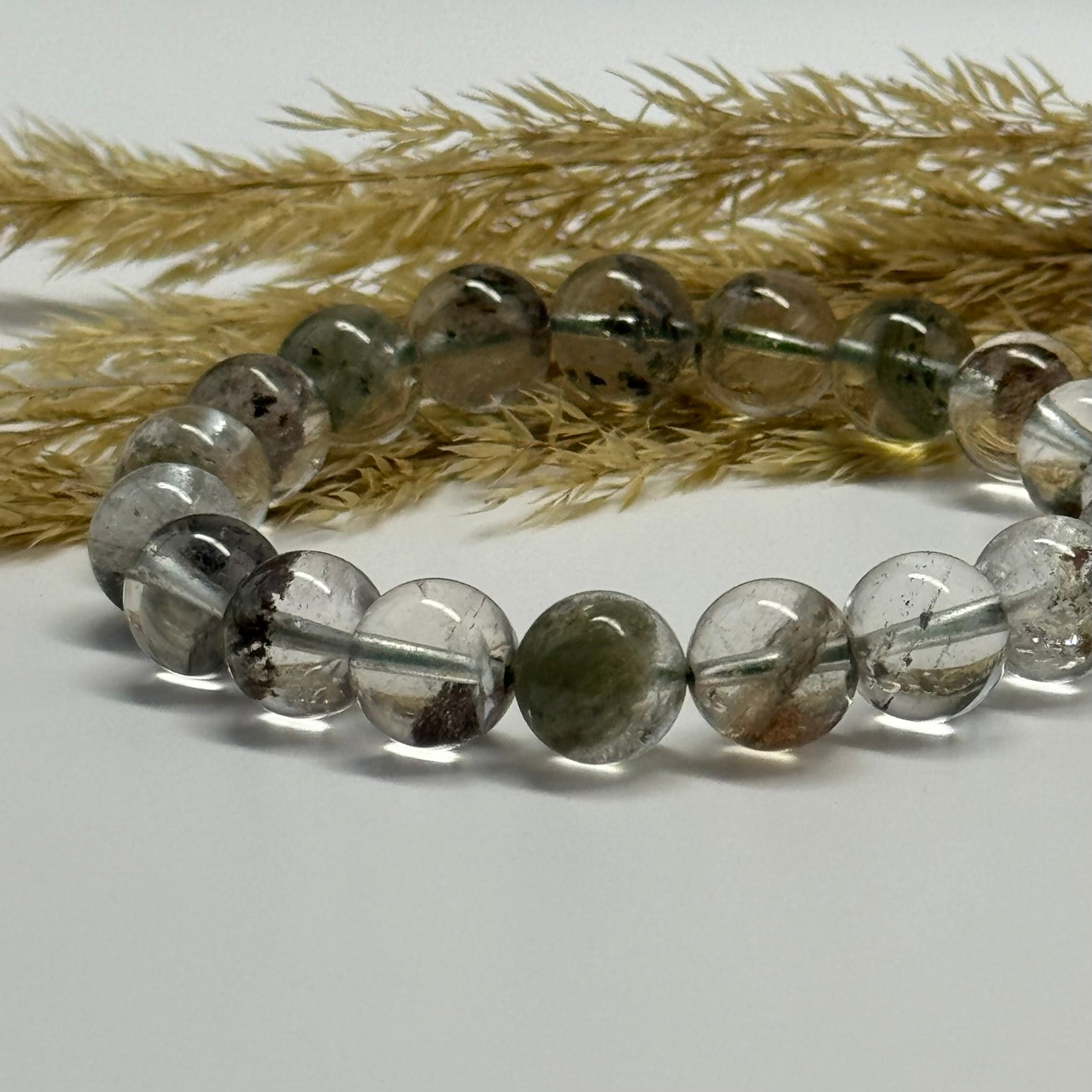 Lodolite Quartz Bracelet – Natural Garden-Included Gemston