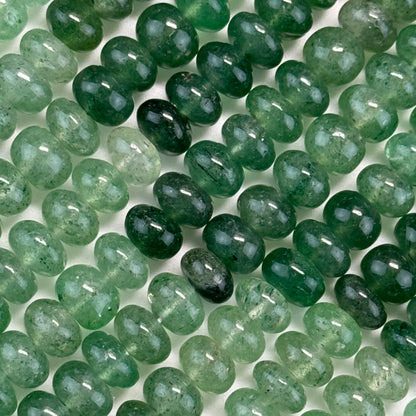 Green Strawberry Quartz Polished Rondelle Gemstone Beads (AA Quality)