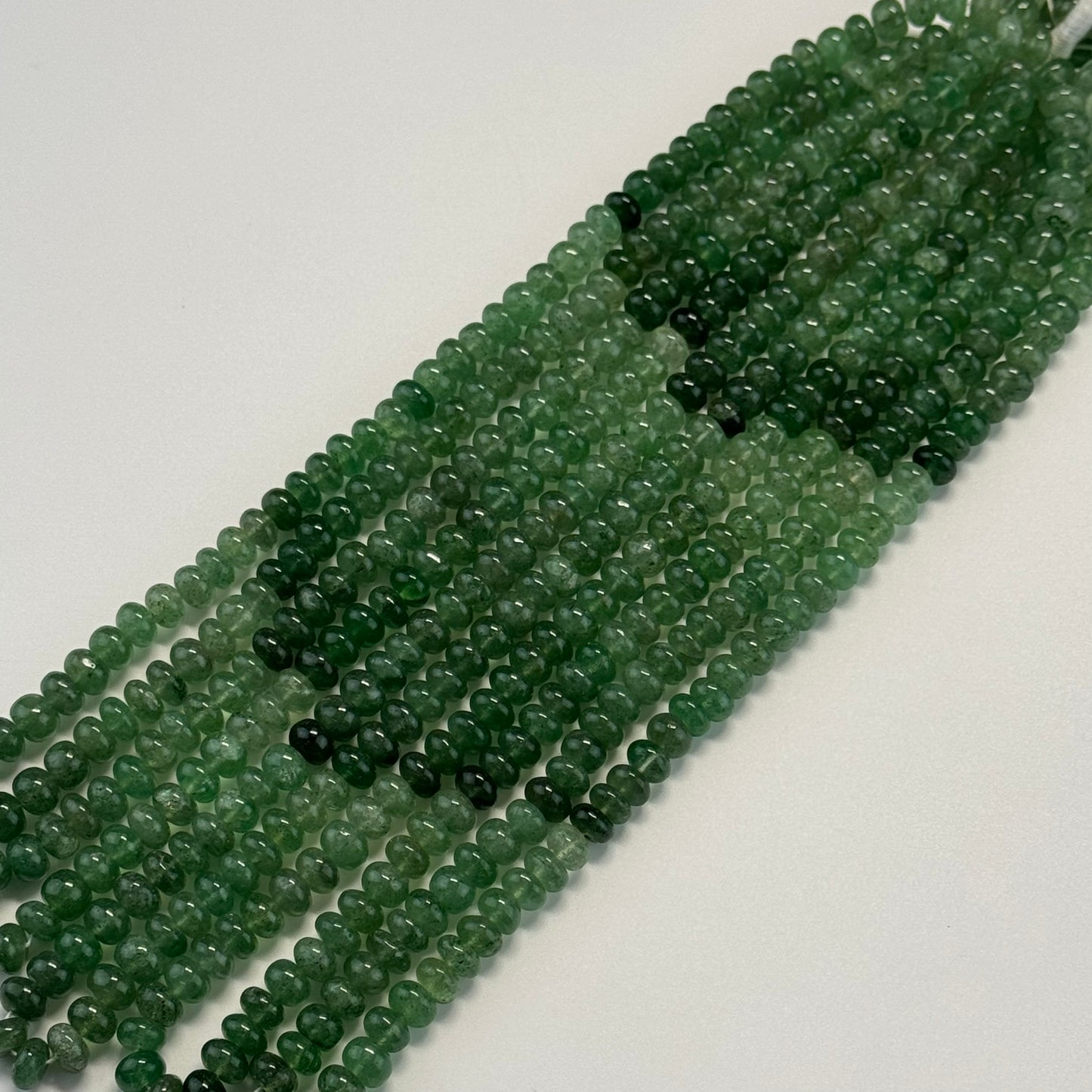 Green Strawbeery Quartz Polished Rondelle Gemstone Beads (AA Quality)