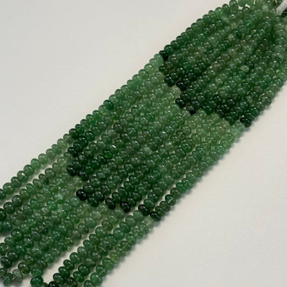 Green Strawberry Quartz Polished Rondelle Gemstone Beads (AA Quality)