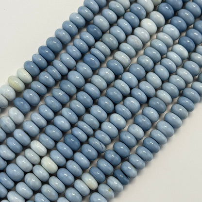 Blue Opal Polished Rondelle Gemstone Beads