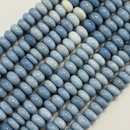 Blue Opal Polished Rondelle Gemstone Beads