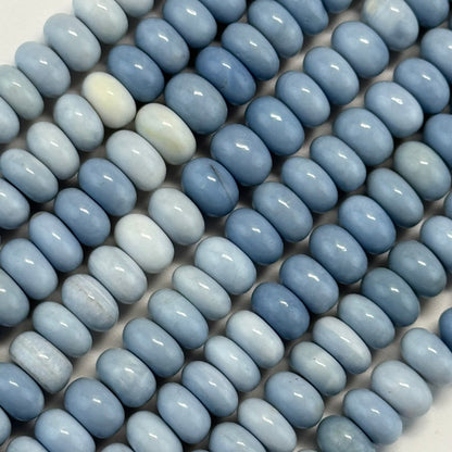 Blue Opal Polished Rondelle Gemstone Beads