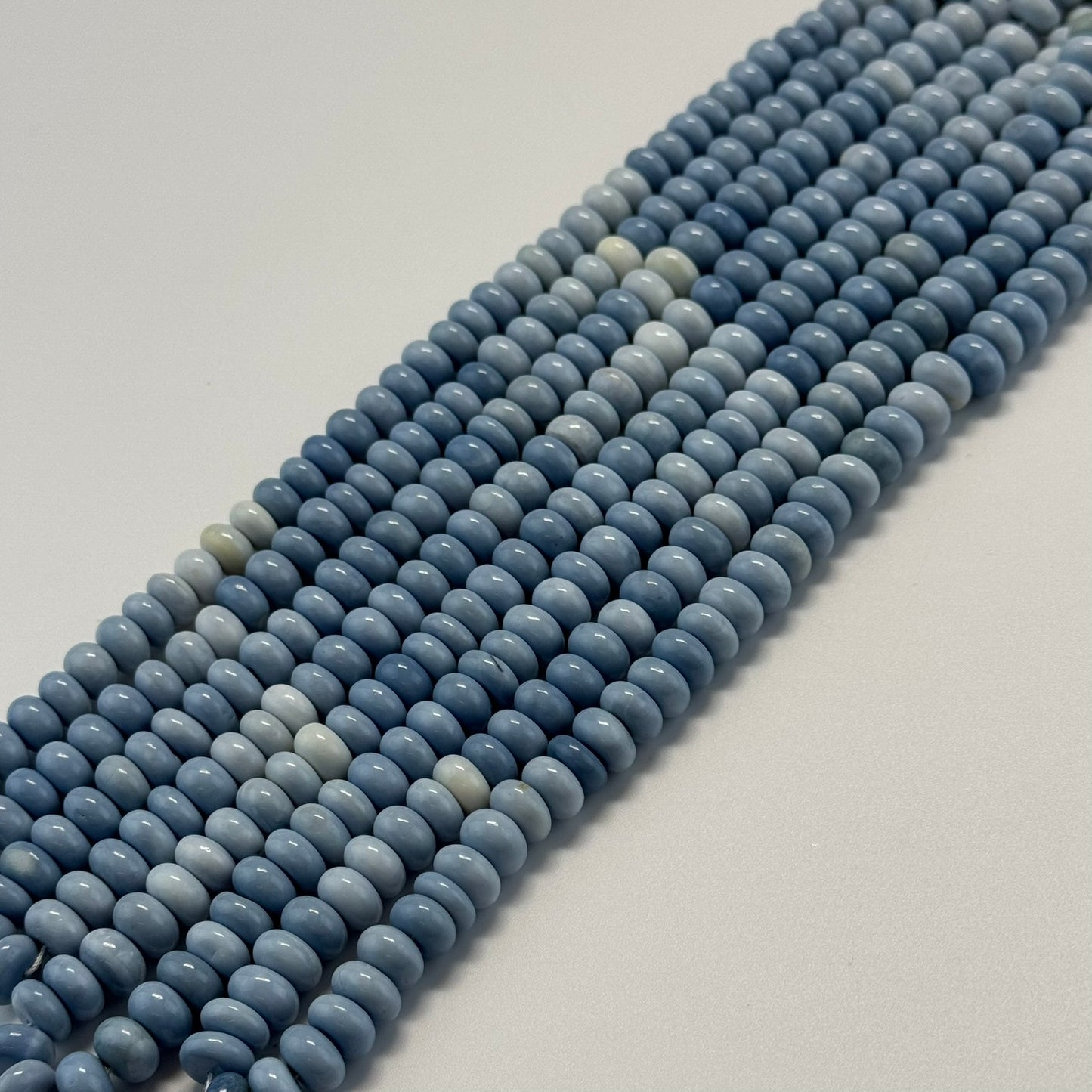 Blue Opal Polished Rondelle Gemstone Beads