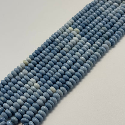 Blue Opal Polished Rondelle Gemstone Beads