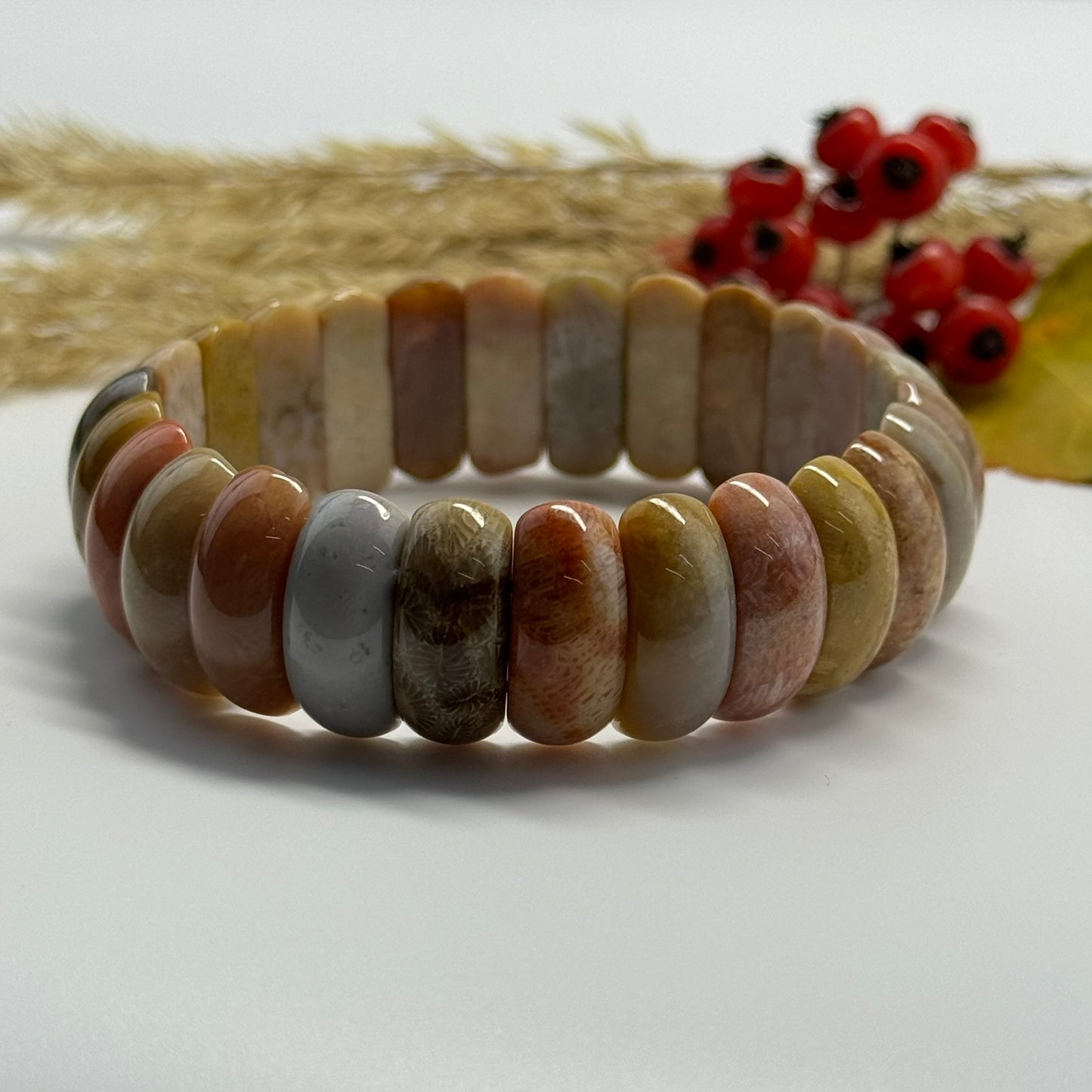 Fossilized Coral Bracelet – Natural Gemstone Jewelry