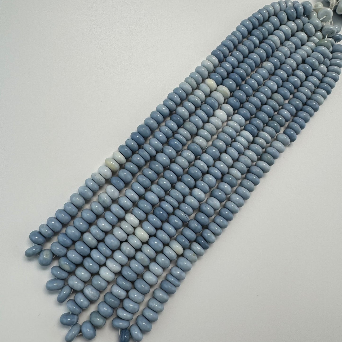 Blue Opal Polished Rondelle Gemstone Beads