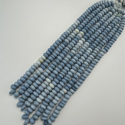 Blue Opal Polished Rondelle Gemstone Beads