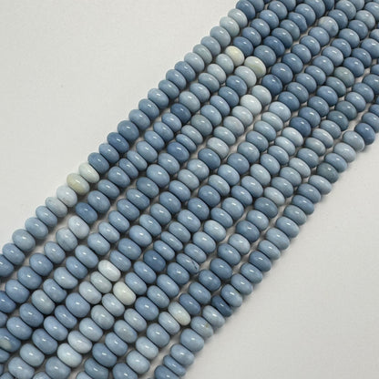 Blue Opal Polished Rondelle Gemstone Beads