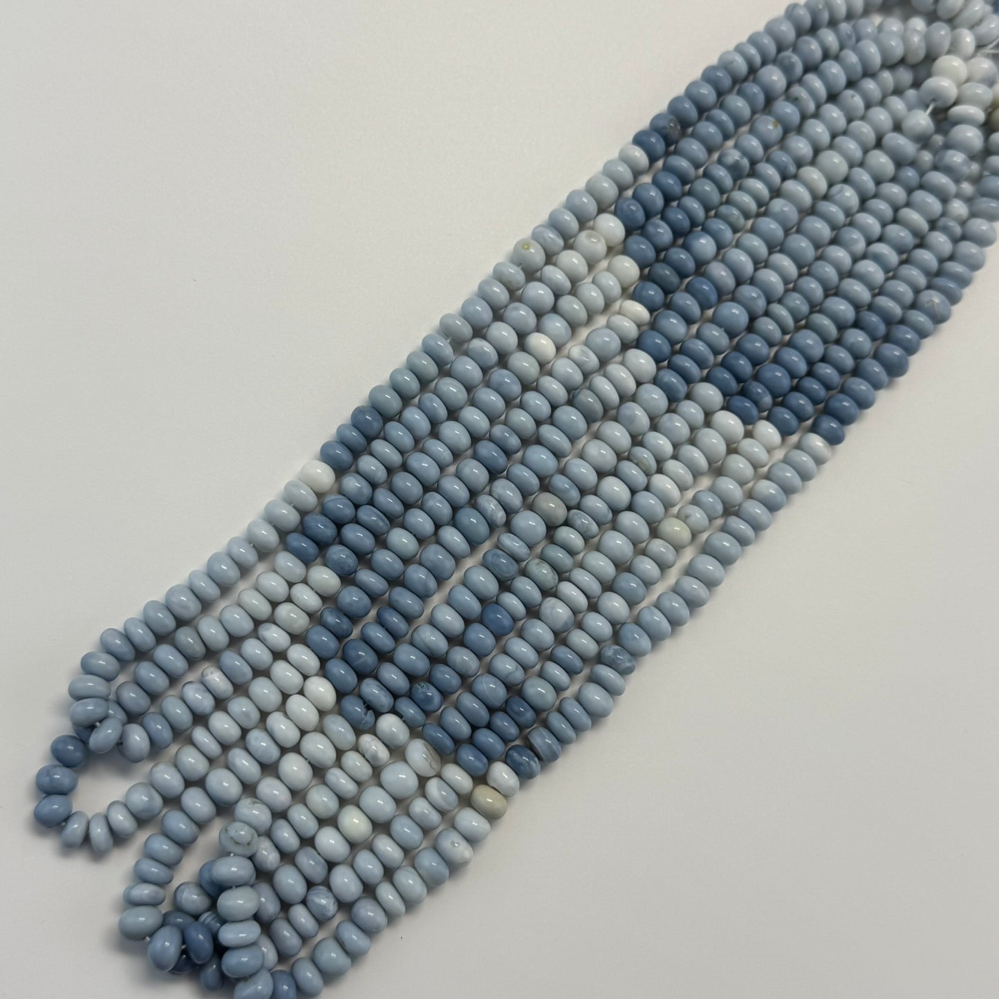 Blue Opal Polished Rondelle Gemstone Beads