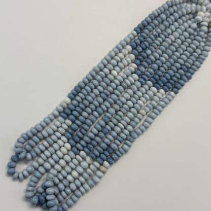 Blue Opal Polished Rondelle Gemstone Beads