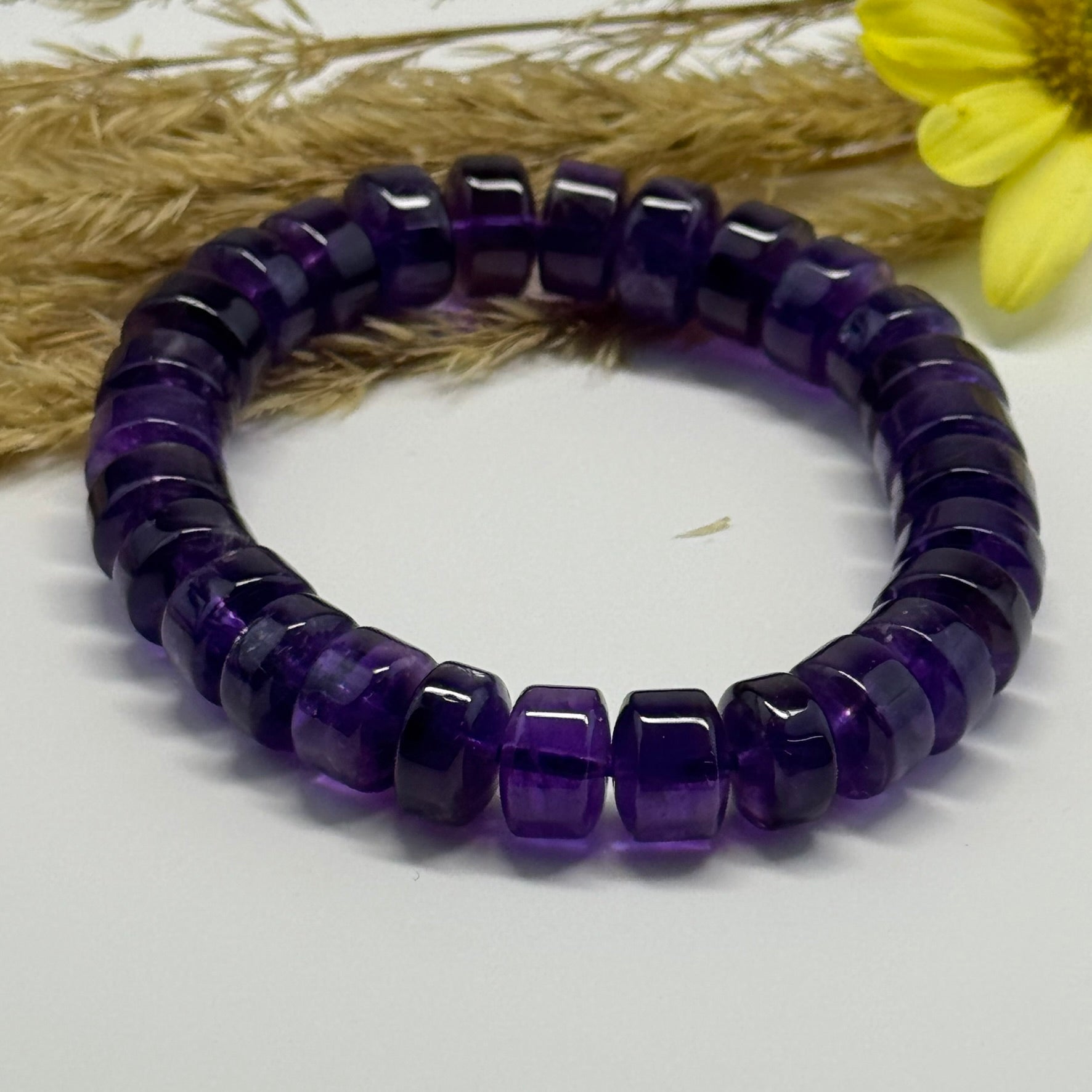 African AAA Amethyst Bracelet – Deep Purple Natural Gemstone