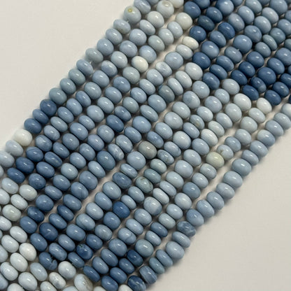 Blue Opal Polished Rondelle Gemstone Beads
