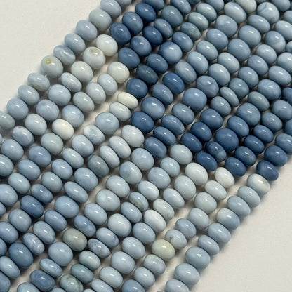 Blue Opal Polished Rondelle Gemstone Beads