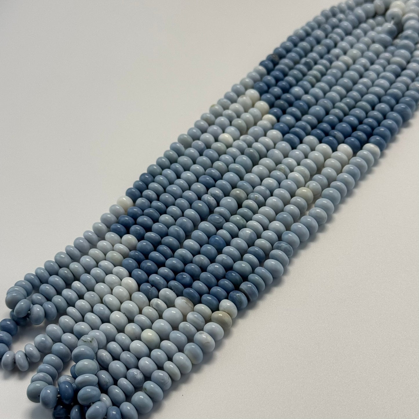 Blue Opal Polished Rondelle Gemstone Beads