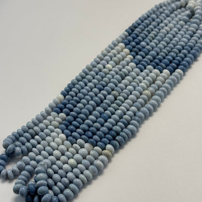 Blue Opal Polished Rondelle Gemstone Beads