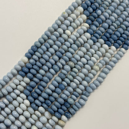 Blue Opal Polished Rondelle Gemstone Beads