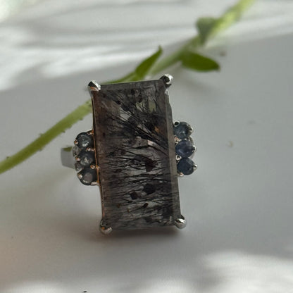 Sacred Seven with Sapphire Ring – 925 Sterling Silver –AAAA  Quality