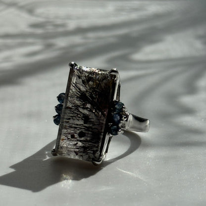 Sacred Seven with Sapphire Ring – 925 Sterling Silver –AAAA  Quality