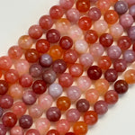 Pink Carnelian Beads -  Polished Round